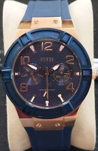 GUESS Stainless Steel Day & Date Quartz Watch U0571L1 Coppet Tone New Battery