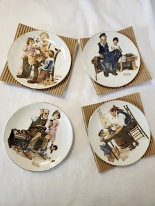 Limited Edition Norman Rockwell Set of 4 1982 7" Plates Four Beloved Classics  - Picture 1 of 11