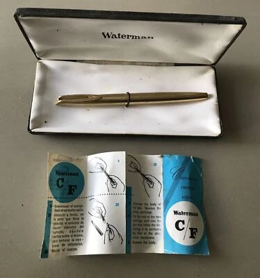 Stylo Plume WATERMAN CF Plaqué or - Plume or Avec Boîte - Photo 1/4