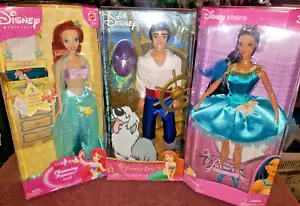 3 Disney The Little Mermaid Prince Eric & Princess Ariel and pocahontas Dolls - Picture 1 of 8