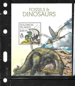 SOLOMON ISLANDS 2013 DINOSAURS BEAUTIFUL SOUVENIR SHEET CTO USED STAMPS - Picture 1 of 1