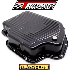 AEROFLOW 3" Black Transmission Pan Suit GM TH400 with Drain plug - Picture 1 of 5