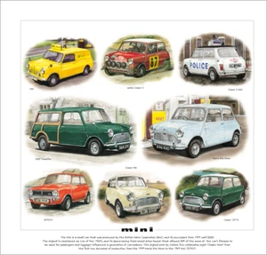 Fine Art Print depicting CLASSIC MINI - 1275GT Works Cooper 1071S Van Traveller - Picture 1 of 1