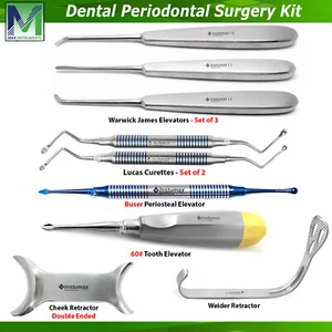 Kit de instrumentos de eliminación de ligamentos periodontales elevadores de extracción de periotomo PDL - Imagen 1 de 6