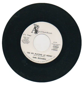 EARL RICHARD 45 RPM Promo DO MY PLAYING AT HOME / THINGS ARE KINDA SLOW AT HOUSE - Imagen 1 de 2