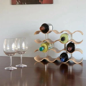 Kitchen Bar Stackable Wine Rack Table Wood Standing Bottles Holder Shelf Cabinet - Picture 1 of 12