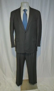 Paul Stuart Recent Super 100 Gray Birdseye Woven in Italy Two Button Suit 43L - Picture 1 of 17