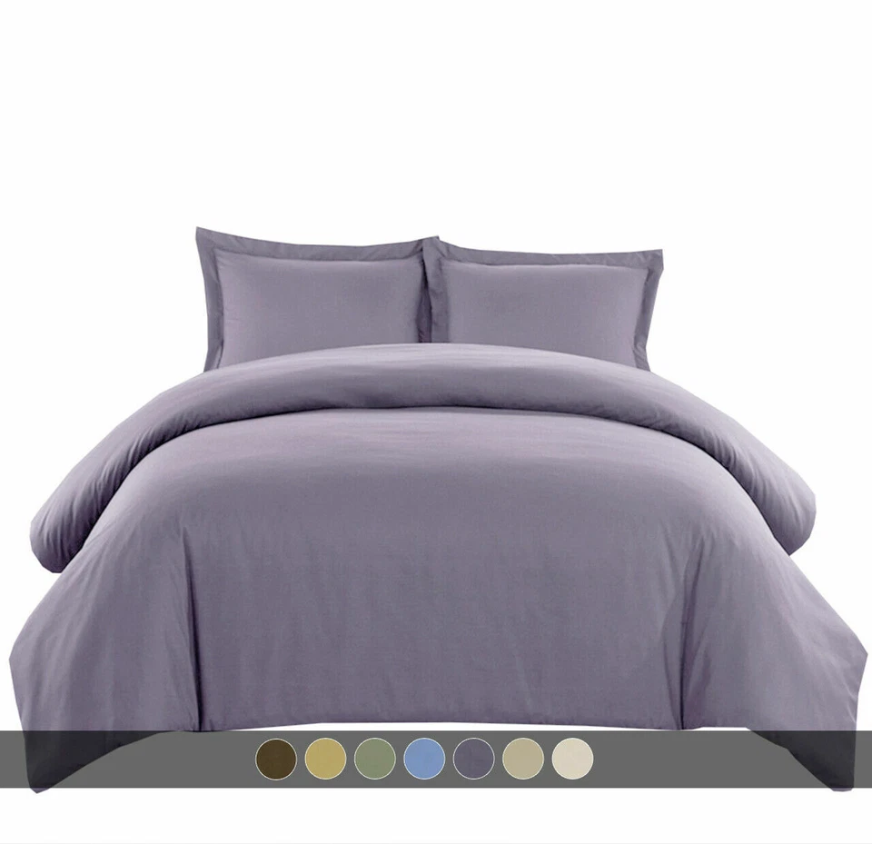 Modern Wrinkle Free Cotton Blend 600 Thread Count Solid Duvet Covers Set - Image 1 of 1