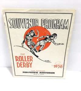 The Roller Derby Souvenir Program 1938 Los Angeles Pan-Pacific Auditorium Gone - Imagen 1 de 9