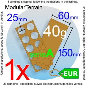 1x MDF Movement Tray 2x5 5x2 (A 5mm) 25mm Round Base War Hammer 40k Wargames - Imagen 1 de 7