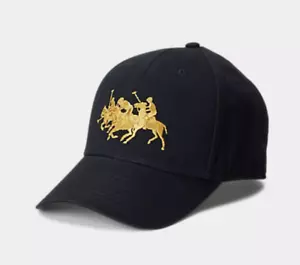 Polo Ralph Lauren Lunar New Year Twill Baseballkappe Triple Pony #3 schwarz gold neu mit Etikett - Bild 1 von 2