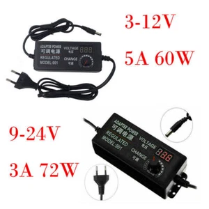 3-12V/24V Netzteil Ladegerät Adapter Einstellbare Geschwindigkeitsregelung XS - Bild 1 von 14