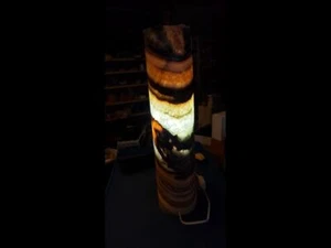 Beautiful Cylindrical Stone Onyx Table Lamp - Aqua - Picture 1 of 6