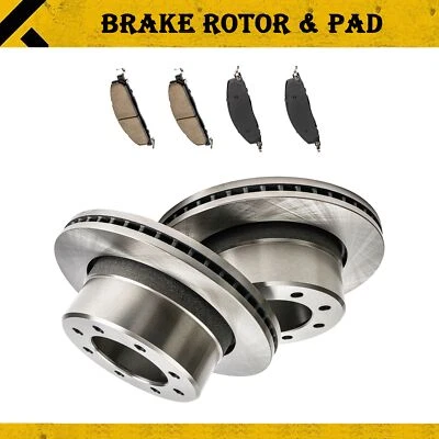 Rear Brake Rotors & Pads For Dodge Ram 3500 2009-10; Ram 2500 11-18 53056+D1400 - Изображение 1 из 4