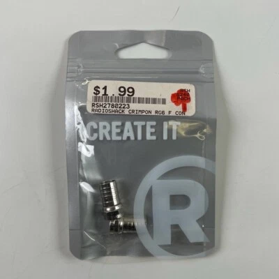 RadioShack 2780223 Crimp On F Connector (Use with RG-6 Coaxial Cable) NEW - Image 1 of 2