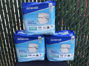Attends Bariatric Adult Disposable Underwear XXL AU50 Super Absorbent Core 36 Ct - Picture 1 of 6