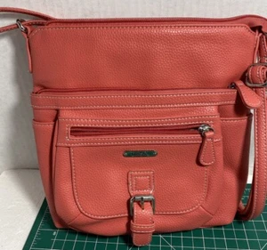 Multisac Xbody Purse Bag Multiple Compartments Pockets Salmon - Picture 1 of 8