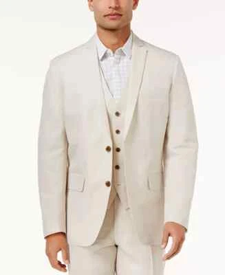 INC Men's Linen Blend Blazer, Created for Macy's Stone Block  US XL RRP $79.99 - Image 1 of 3