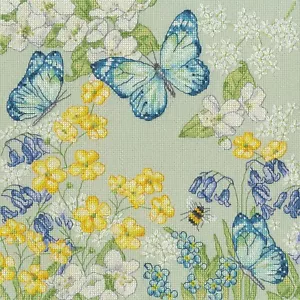 Aquamarine Meadow Cross Stitch Kit ~ Bothy Threads - Picture 1 of 1