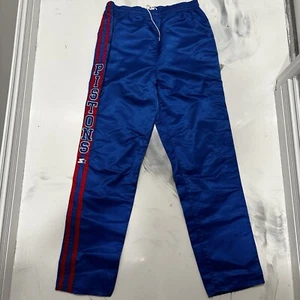Vintage 80s 90s Detroit Pistons Starter Nylon Windbreaker Pants Satin Red/Blue - Picture 1 of 6
