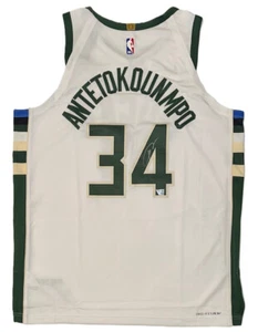 Giannis Antetokounmpo signiert Milwaukee Bucks AUTHENTISCH Trikot Fanatiker FAN Holo - Bild 1 von 4