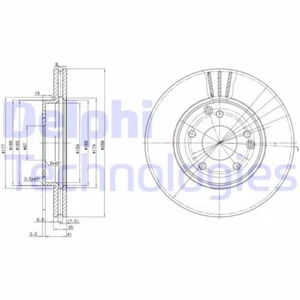 DELPHI BG3240C Bremsscheibe für Mercedes E Klasse W210, W203 - Bild 1 von 1