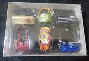 DEPARTMENT 56 Weihnachtsschmuck 5 Geldbörsen Handtaschen Vintage mit Box tolle Farben - Bild 1 von 9