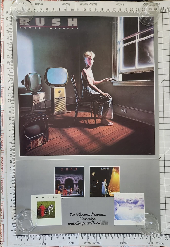 Плакат 1985 Rush Power Windows оригинальный винтажный редкий НИКОГДА НЕ ВИСЕЛ  - Изображение 1 из 4