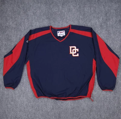 Chaqueta cortavientos majestuosa de los Washington Nationals para hombre XL azul roja MLB Foto 1 de 4