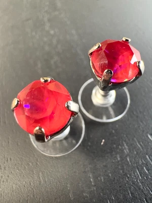Mariana Medium Everyday Post Earrings in "Sun-kissed Blush" - Rhodium - Image 1 of 3