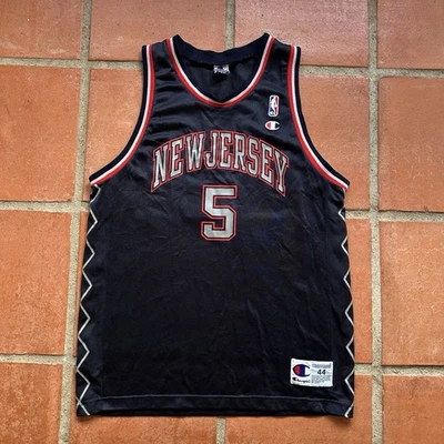 Camiseta de baloncesto de colección años 90 New Jersey Nets Jason Kidd #5 NBA 44 campeón Foto 1 de 4