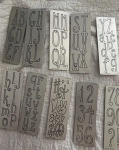 "Hippie Chick" Upper and Lower Letters & Number Metal Dies by Cuttlebug - Picture 1 of 4