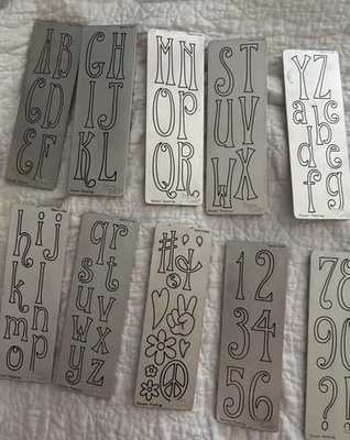 "Hippie Chick" Upper and Lower Letters & Number Metal Dies by Cuttlebug - Image 1 of 4