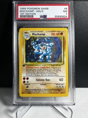 Pokémon! PSA 7  Machamp 8/102 - 1st Edition - Base Set - Near Mint - Vintage - Image 1 of 2