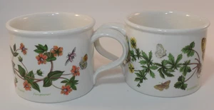 2 Portmeirion Botanic Garden 3" Drum Cups  1970s Pimpernel Tormentil VGVC - Picture 1 of 11
