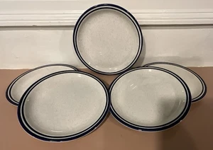 Syracuse China Blue Speckled/Banded 10.5” Dinner Plates Set Of 5 11-D - Picture 1 of 5