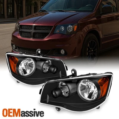 Faros negros para Town & Country 08-16/11-20 Grand Caravan izquierda+derecha Foto 1 de 4