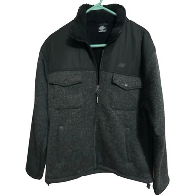 Mens Heavy New Balance Sweater Style Coat Jacket Blk NWT Sz Med - Image 1 of 3