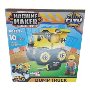 Nikko Toys Machine Maker Construction Set Dump Truck Yellow Stem Build & Play - Bild 1 von 7