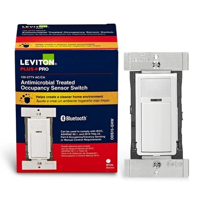 Leviton 120/277V Single Pole Occupancy Sensor Wall Switch PIR Infrared White - Image 1 of 2