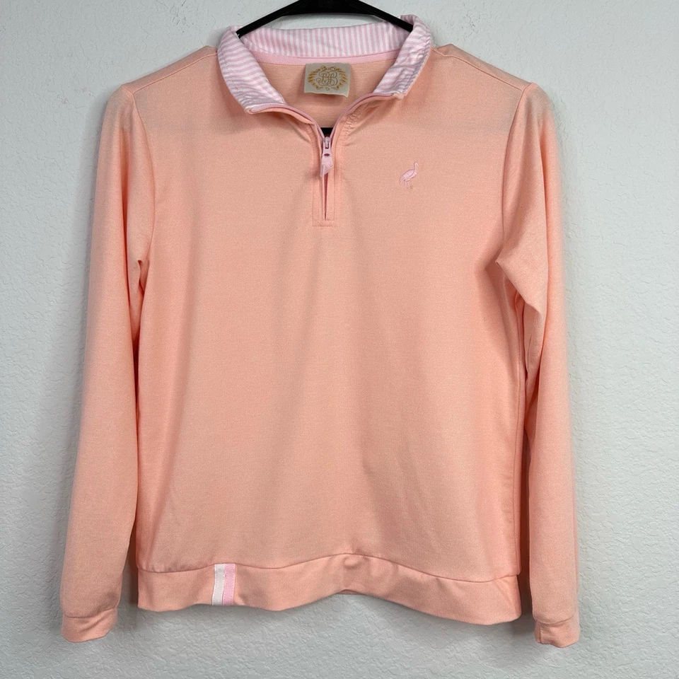 The Beaufort Bonnet Company Shirt Girls 10 Peach Prepletic Hayword 1/4 Zip Prep - Image 1 of 4