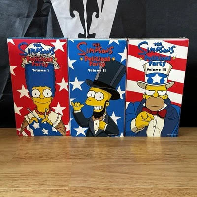The Simpsons Political Party Box Set (VHS, 2000, 3-Tape Set) - Image 1 of 3