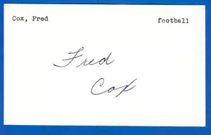 Tarjeta de índice autografiada FRED COX de los Minnesota Vikings - Imagen 1 de 1