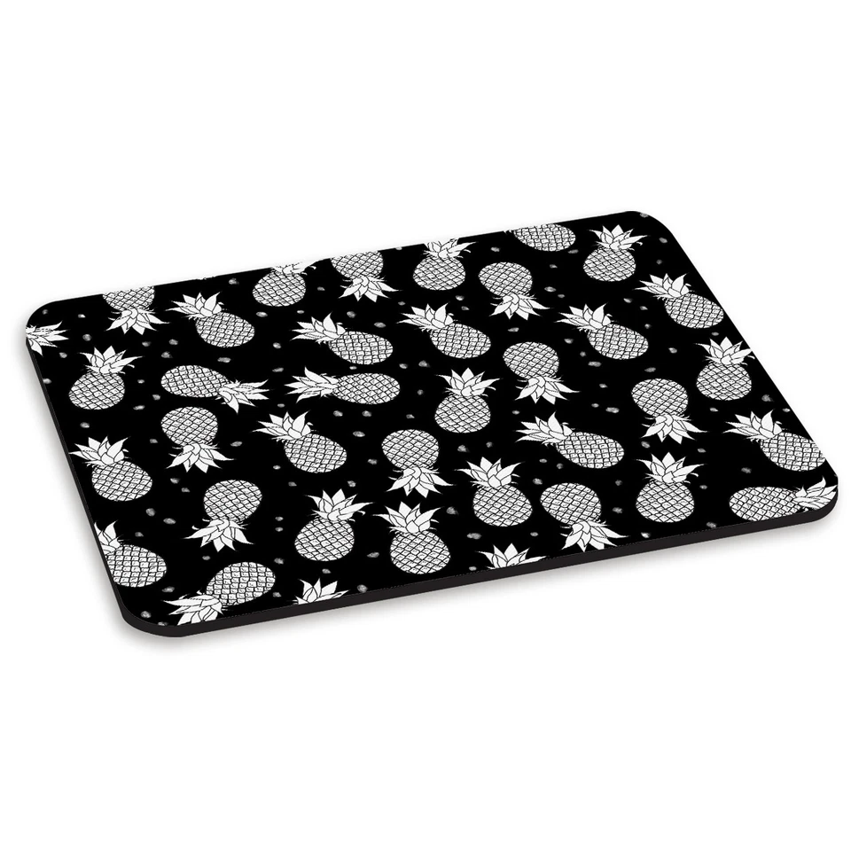 BLACK & WHITE PINEAPPLE PATTERN PC COMPUTER MOUSE MAT PAD - Fruity Juicy Fun - Image 1 of 1