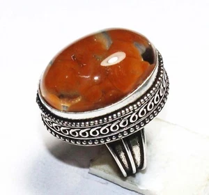 Garden Quartz Oval Shape Gemstone Handmade Ring Jewelry Ring Size 7.8 inches - Picture 1 of 5