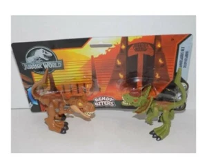 Jurassic World Bendy Biters Figuren Dilophosaurus und Tyrannosaurus Rex beweglich - Bild 1 von 2