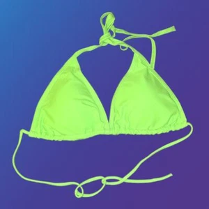 Ladies Classic XL Green Push Up Padded Triangle String Bikini Top - Picture 1 of 12
