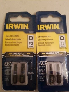 Irwin #2 Square x 1in L Steel Impact Insert Bit 4 bits total (S3) - Picture 1 of 1