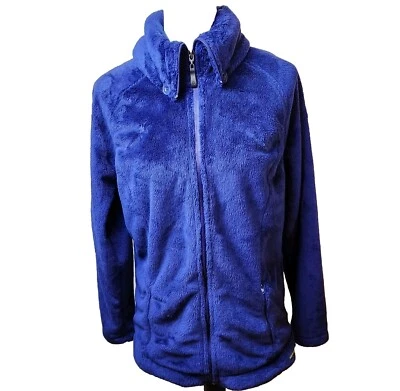 Merrell Plush Soft Fleece Jacket Womens Large Full Zip Purple Button Collar Coat - Image 1 of 4