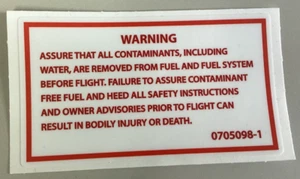 Cessna Aircraft Placard, P/N 0705098-1 (New) PSA - Picture 1 of 2